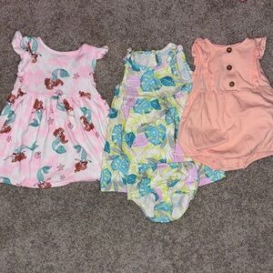 Toddler Mermaid & Tropical Dress Bundle in Pink, Coral, Teal